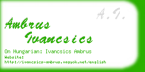 ambrus ivancsics business card